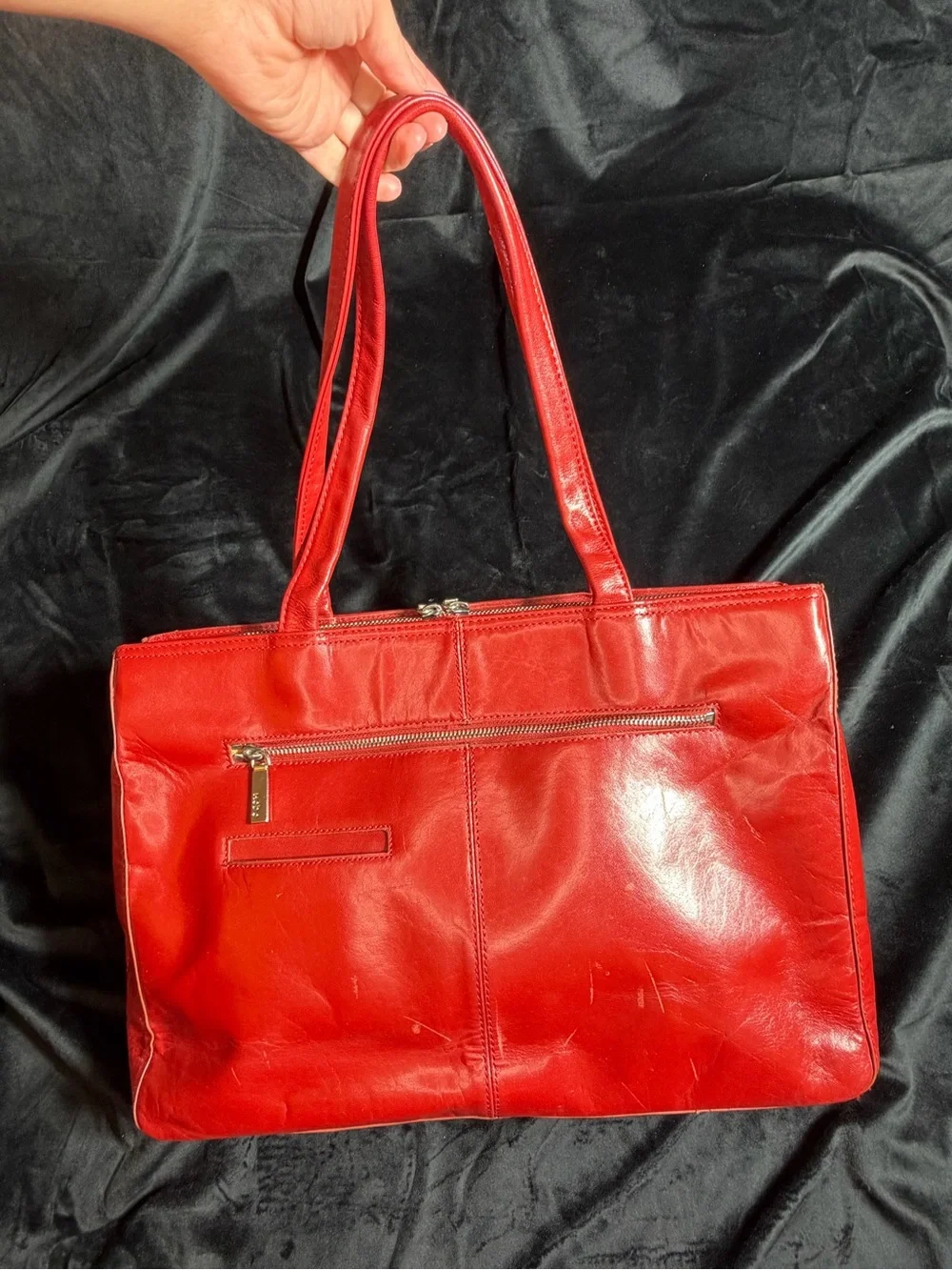HOBO Red Leather Tote Laptop Bag